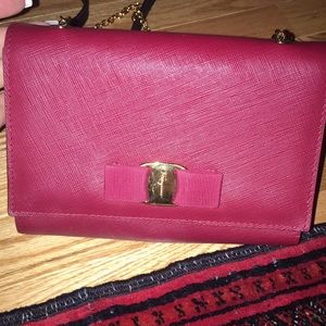 Burgundy & Gold Salvatore Ferragamo Med. Flap Bag